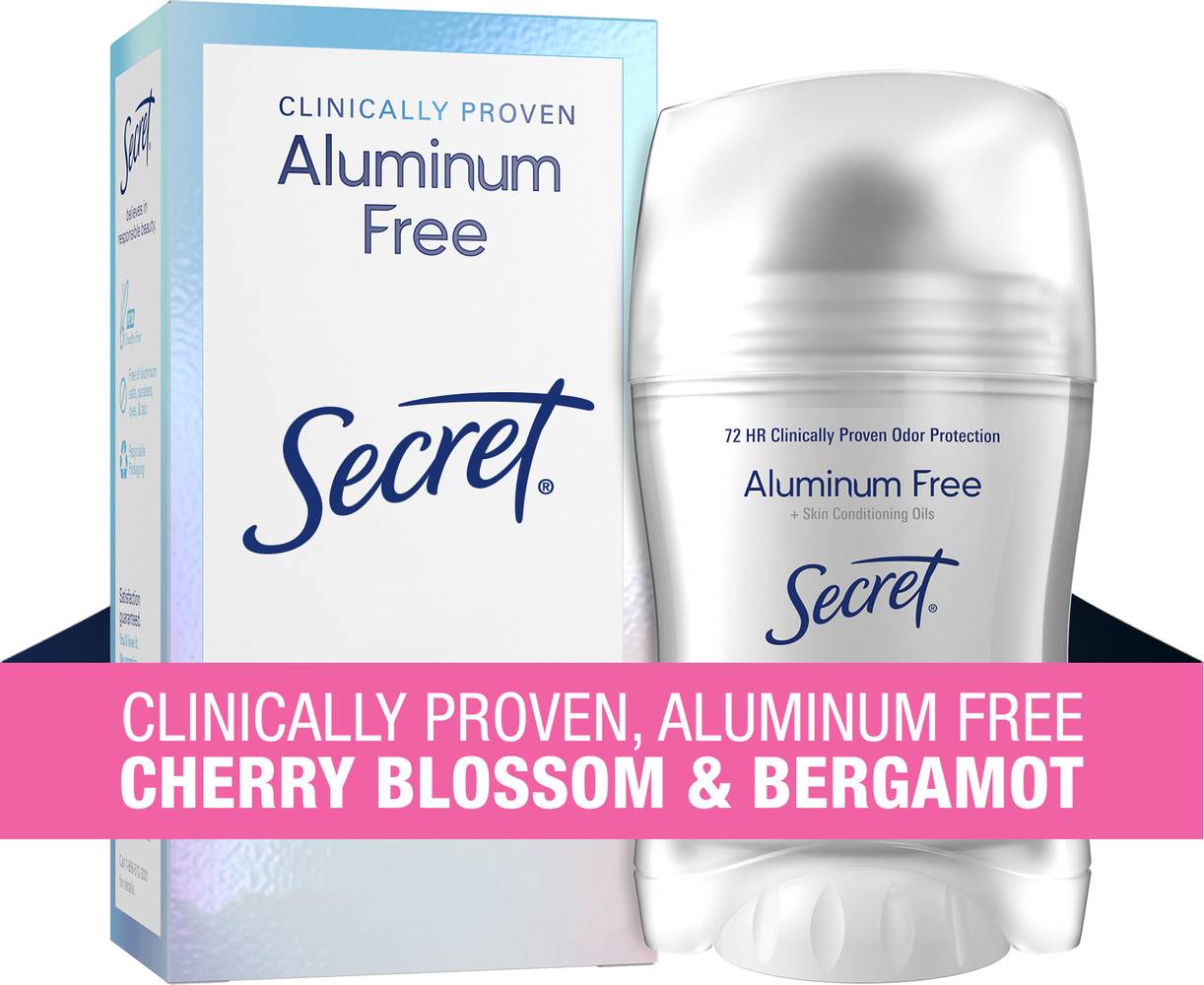 Secret Aluminum Free Deodorant Dry Solid, Cherry Blossom-Bergamot (1.4 oz)