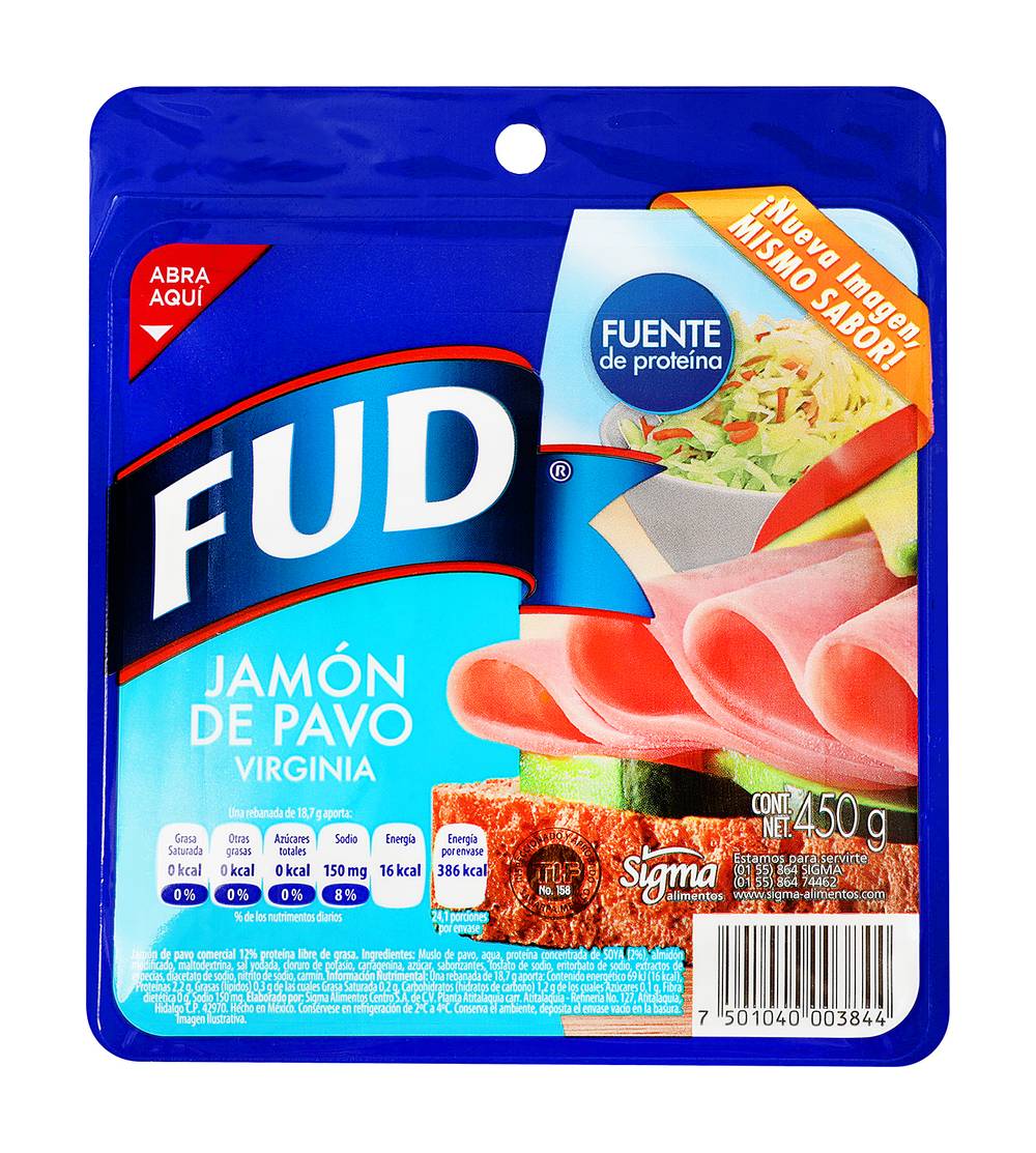 FUD · Jamón de pavo virginia (26 un)