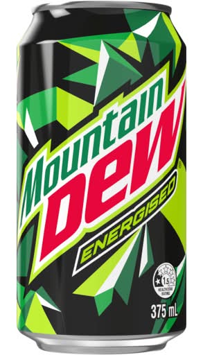 Mountain Dew Energised Soft Drink Single Can 375mL