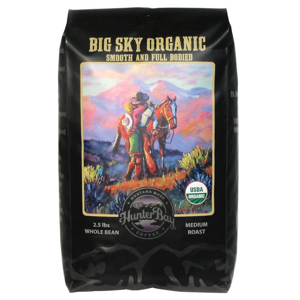 Hunter Bay Big Sky Organic Arabica Coffee Beans, 2.5 lbs