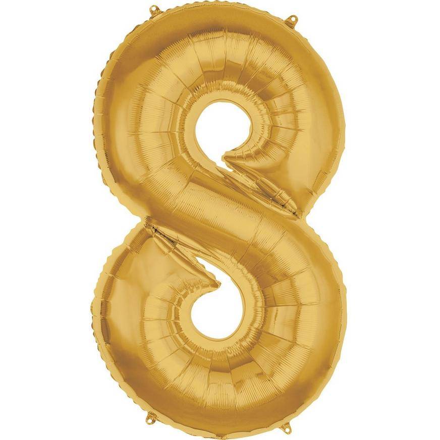 Uninflated 50in Gold Number Balloon (8)
