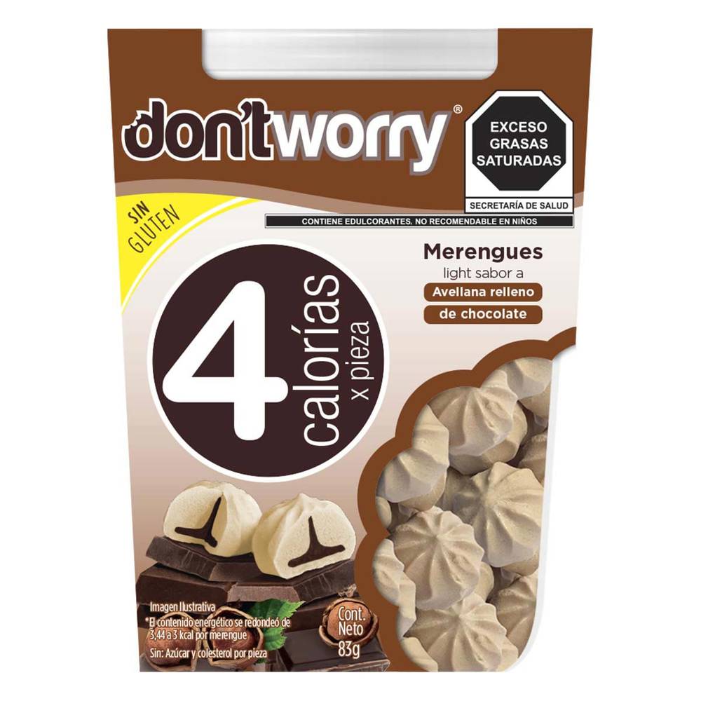 Don't Worry · Merengues light, avellana - chocolate (83 g)