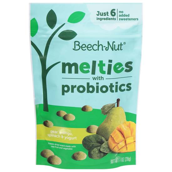 Beech-Nut Pear Mango Spinach & Yogurt Melties With Probiotics