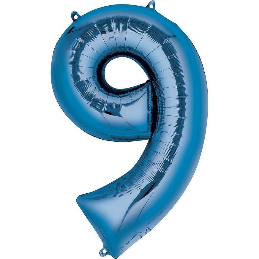 Uninflated 34in Blue Number Balloon (9)