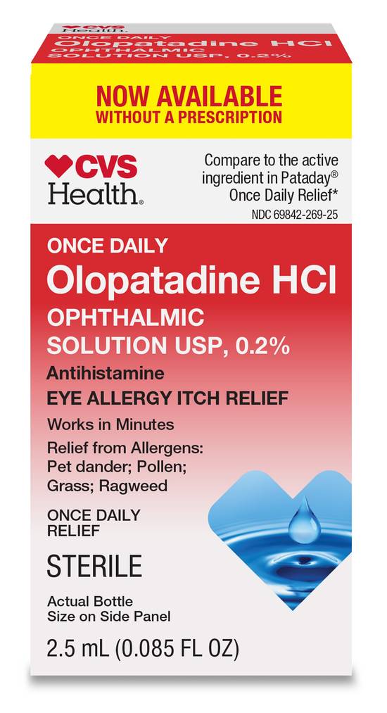 CVS Health Olopatadine HCl Eye Allergy Relief, Ophthalmic Solution USP, 0.2%, 2.5mL
