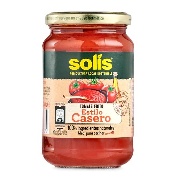 Tomate frito estilo casero Solís frasco 350 g