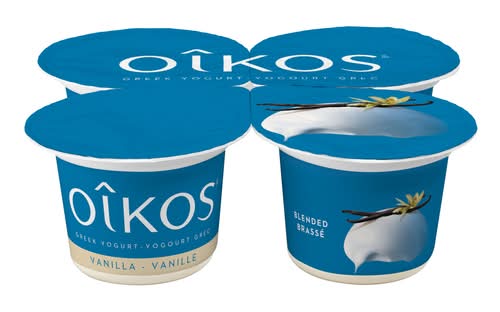 Oikos Blended Greek Yogurt, Vanilla (400 g, 4 ct)