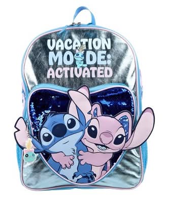 Disney Kids' Stitch and Ange Backpack, 16 in, Blue