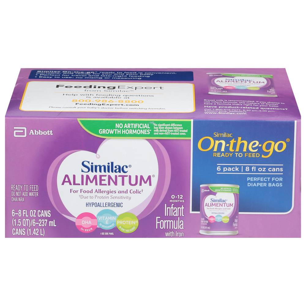 Similac Alimentum Infant Food Formula For Allergies and Colic (6 x 8 fl oz)