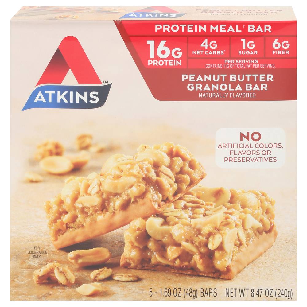 Atkins Advantage Granola Bar, Peanut Butter (8.47 oz)