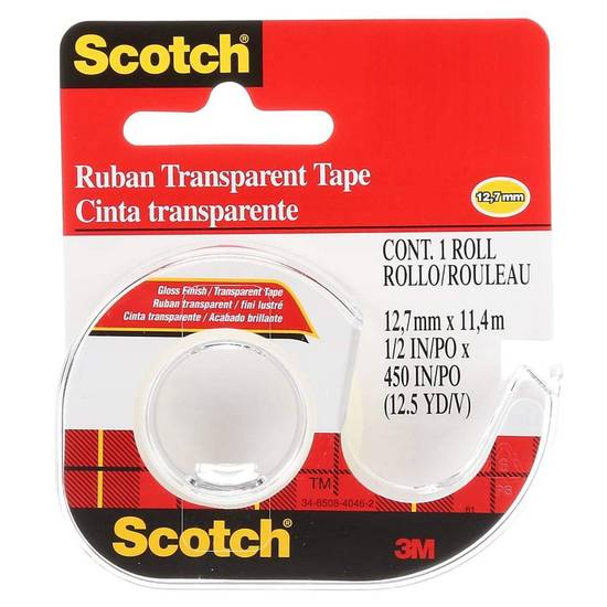 Scotch Transparent Tape, 144-esf, 1/2" X 450" (12,7 mm x 11.4 m) (roll)