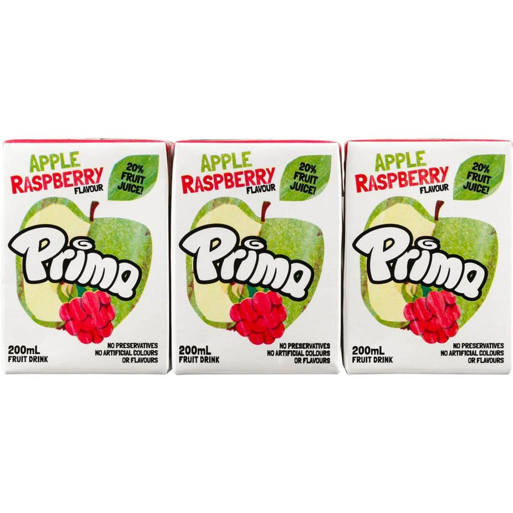 Prima Fruit Drink Apple Raspberry 200ml (6 pack)