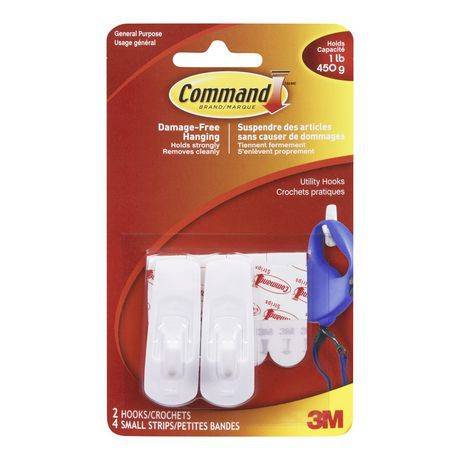 Command petits crochets pratiques tout usage - small general purpose utilitiy hooks (1 set)