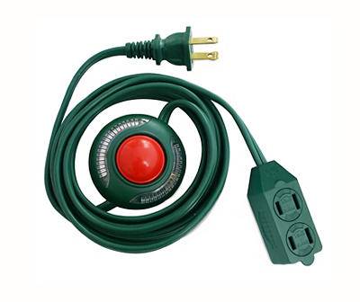 9Inch Indoor Extension Cord With Foot Switch, Green