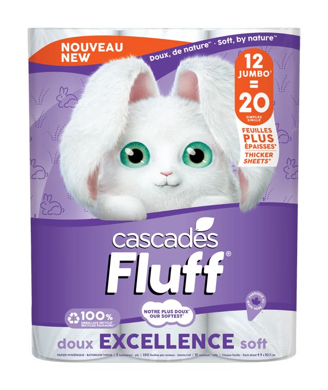 Casca.Fluff Pap.Hyg.220F.2Ép.Excel. 12Un - Fluff 200Sh.2Pl.Bath.Tis.1