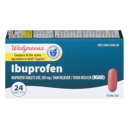Walgreens Ibuprofen Pain Reliever 200 mg Caplets (100 ct)