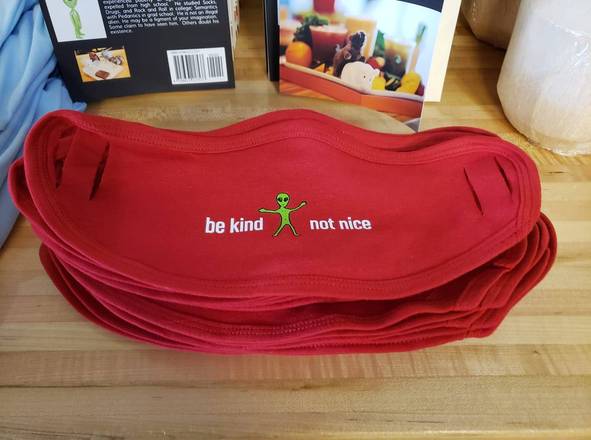 Order "Be Kind, Not Nice" alien facemask food online from Soup Nazi Kitchen store, Everett on bringmethat.com