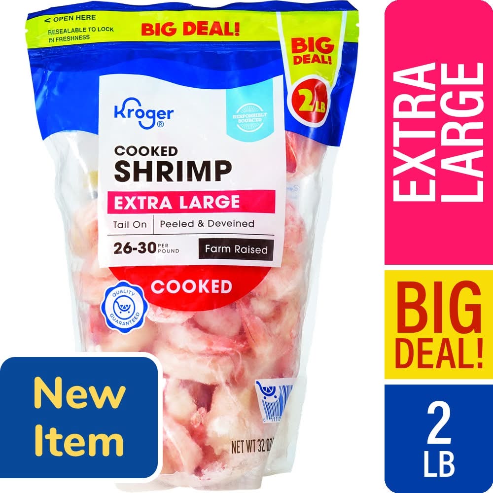 Kroger Peeled & Deveined Tail on Cooked Shrimp (2 lbs)