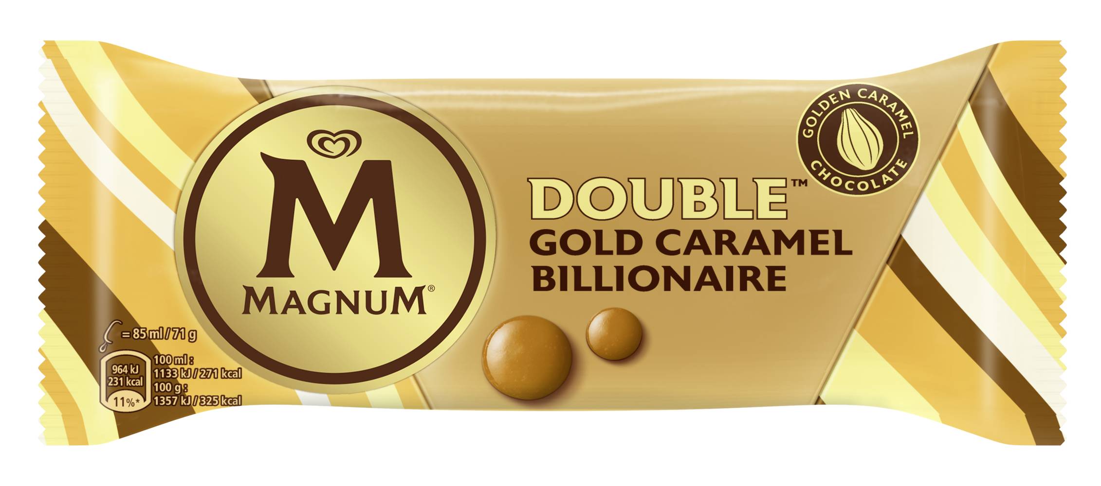 Magnum - Bâtonnets de glace double gold caramel billionaire (70g)