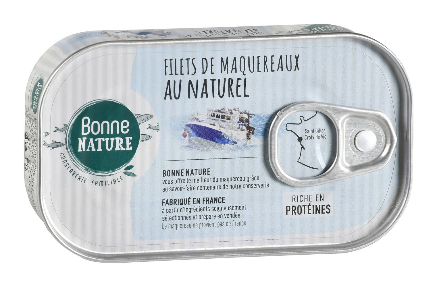 Bonne Nature - Filets de maquereaux au naturel (100g)