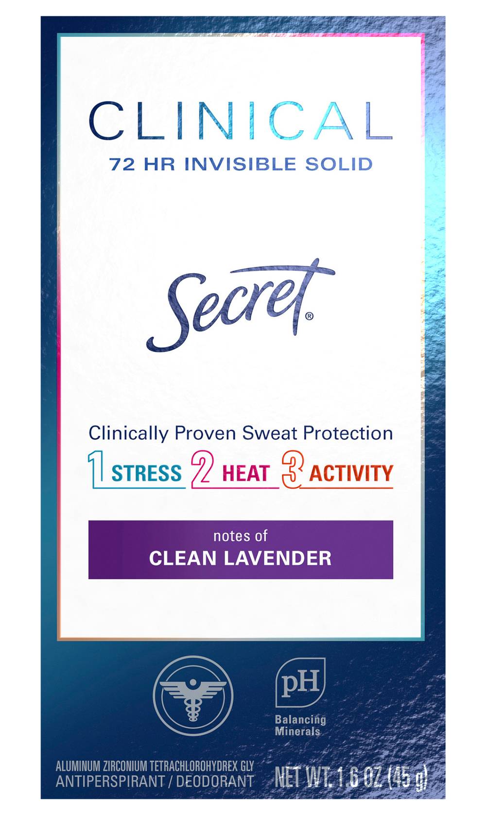 SECRET Clinical Strength Clean Lavender Invisible Antiperspirant (1.6 oz)