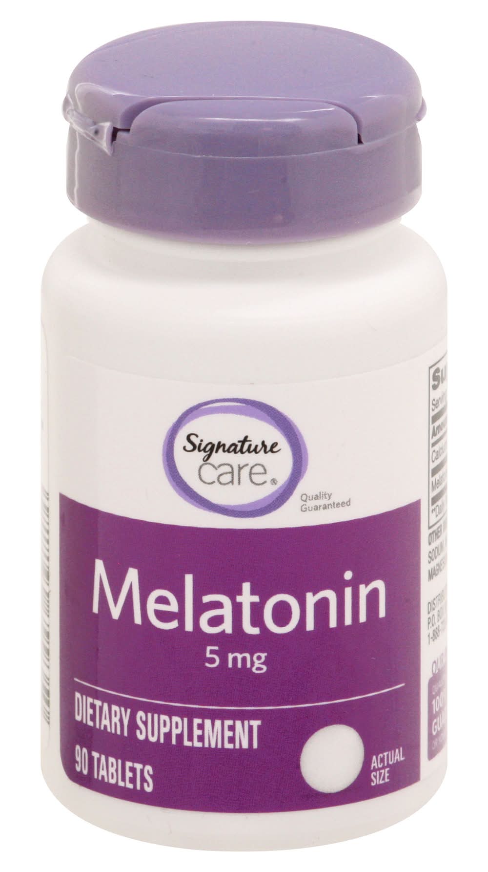 Signature Care Melatonin Dietary Supplement Tablets 5 mg (11.9 oz, 90 ct)