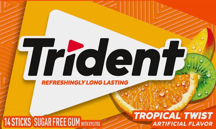 Trident Refreshingly Long Lasting Sugar Free Gum (tropical twist)