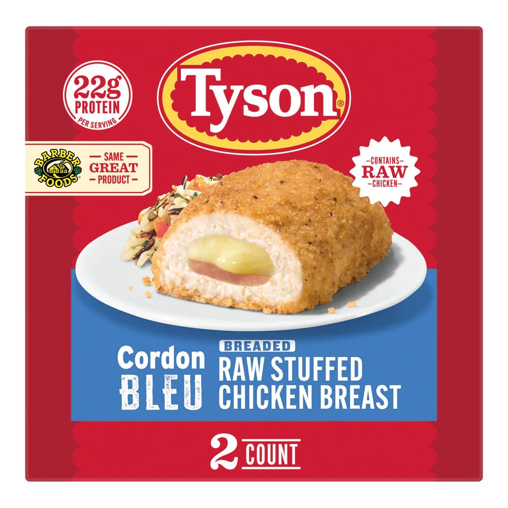 Barber Foods Breaded & Stuffed Chicken Cordon Bleu - 2 Count