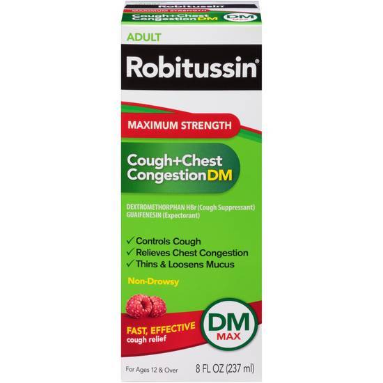 Robitussin Cough + Chest Congestion Dm Max Adult Maximum Strength (raspberry)