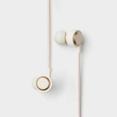 Heyday Wired Earbuds With Microphone, White Stylized