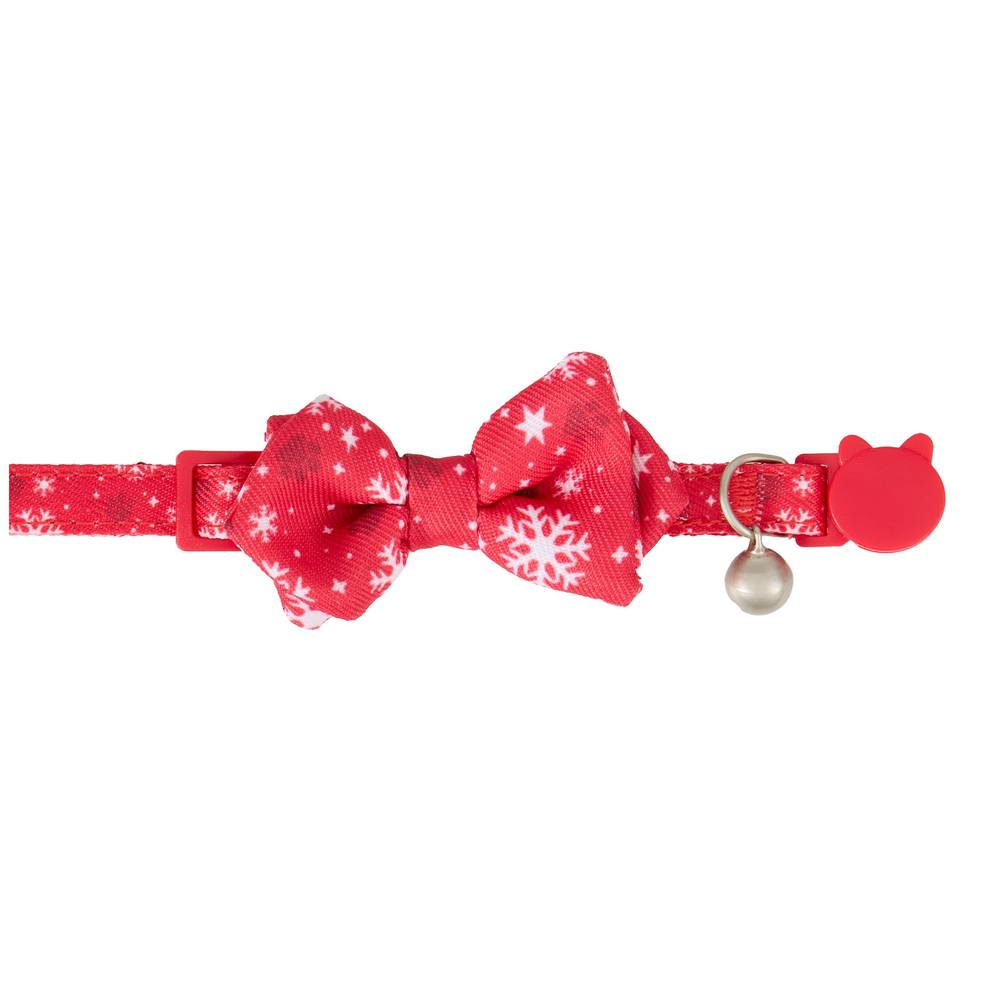 Merry & Bright Adult Snowflakes Cat Collar, Red