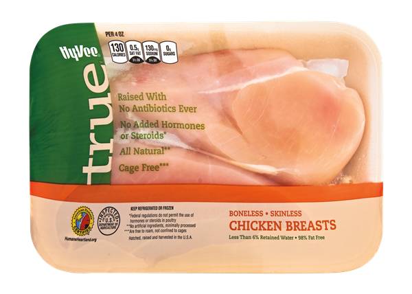 Hy-Vee True All Natural Cage Free Boneless Skinless Chicken Breast