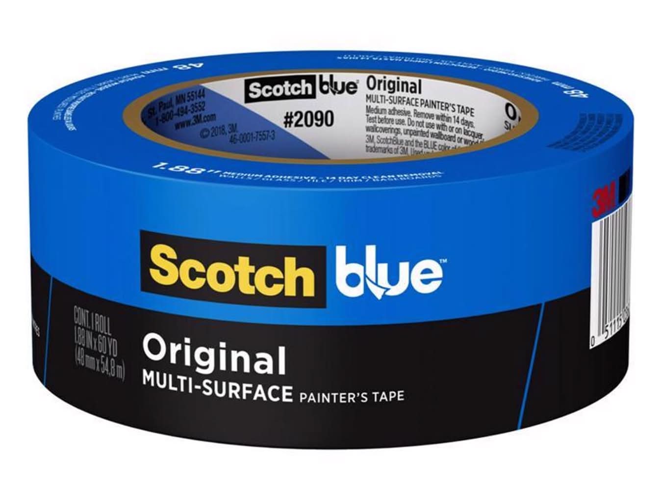 Scotchblue 1.88 In. W X 60 Yd L Blue Medium Strength Original Painter'S Tape 1 Pk