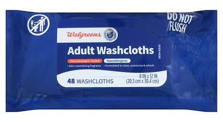 Walgreens Adult Washcloths With Aloe, 12x8in (48 ct)