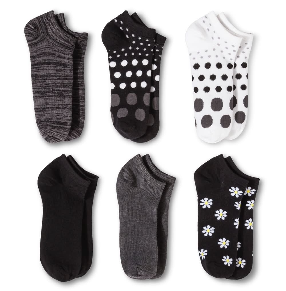 Daisy Low Cut Socks, Women, 4-10, Assorted (6 ct)