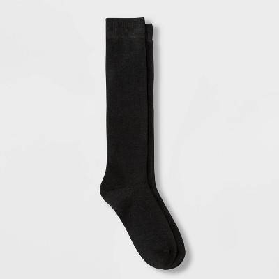 Women's Solid Knee High Socks - Black 4-10