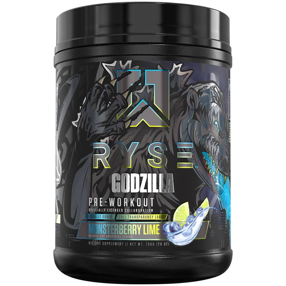 Ryse Godzilla Pre-Workout, Monsterberry Lime (28 oz)