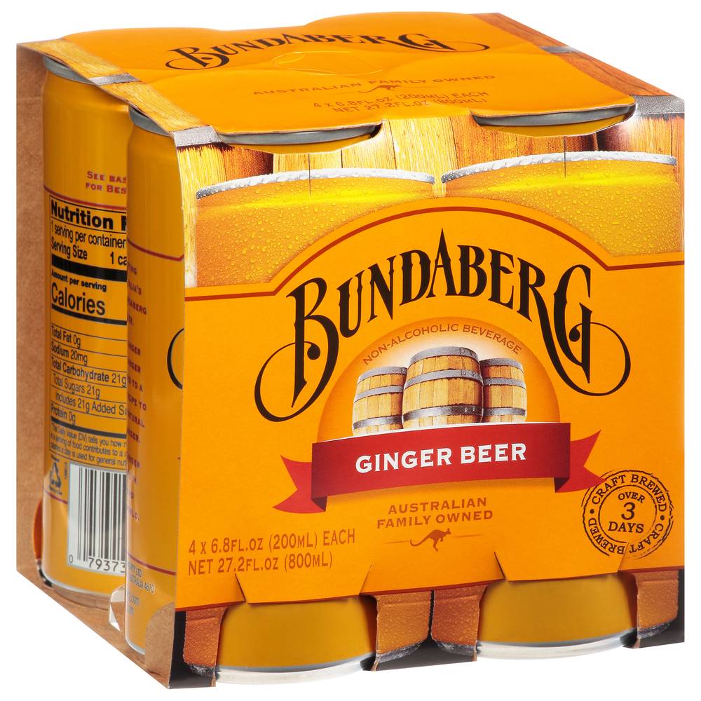 Bundaberg Ginger Beer Soda (4 x 6.8 fl oz)