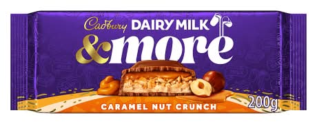 Cadbury Dairy Milk & More Caramel Nut Crunch Milk Chocolate Bar (200g)