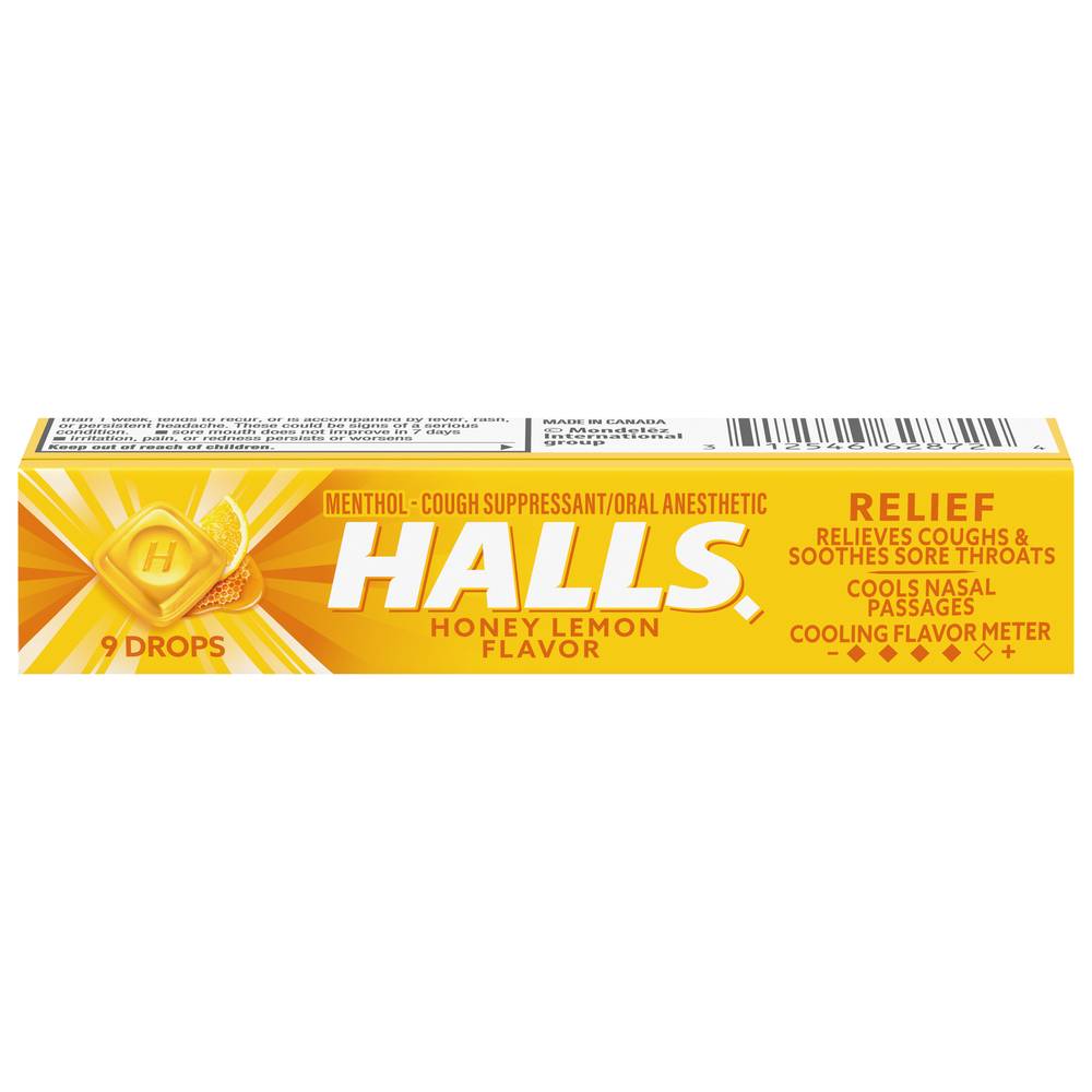 Halls Cough Suppressant Candies (honey lemon) (9 ct)