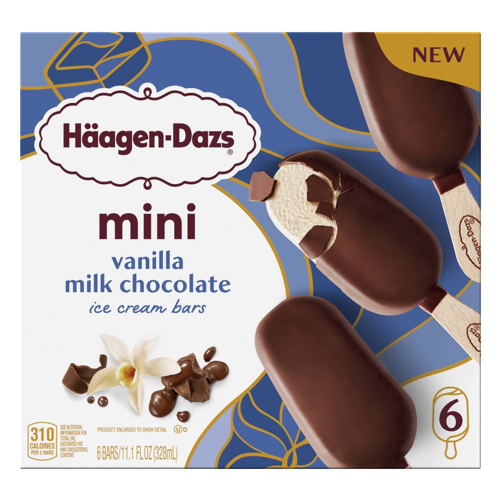 Häagen-Dazs Ice Cream Bars, Vanilla Milk Chocolate (1.1 fl oz, 6 ct)