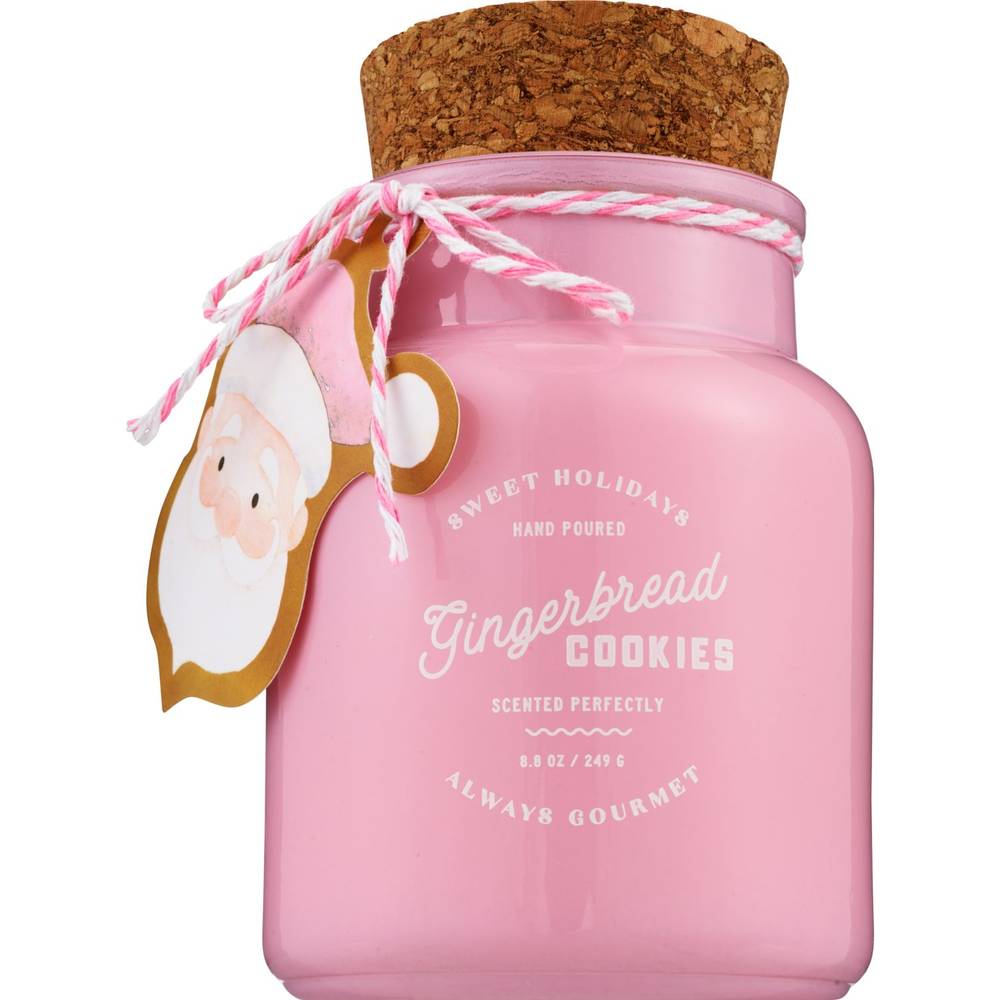 Decorware Printed Milk Glass Candle Gingerbread Cookies (8.8 oz)