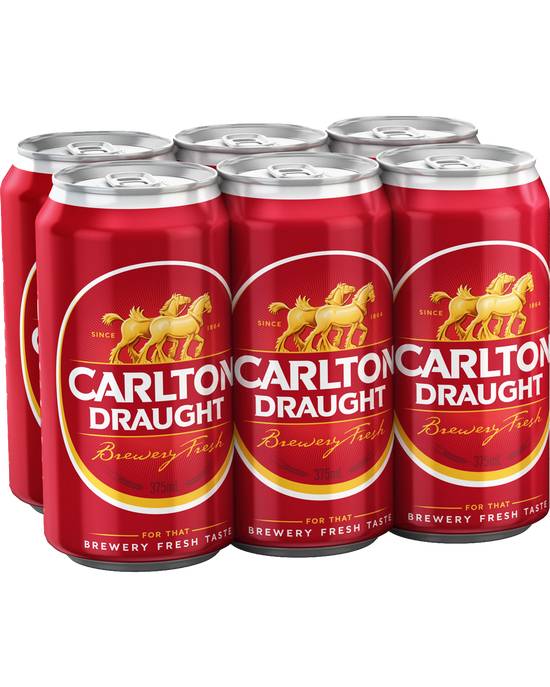 Carlton Draught Lager Can 6x375ml