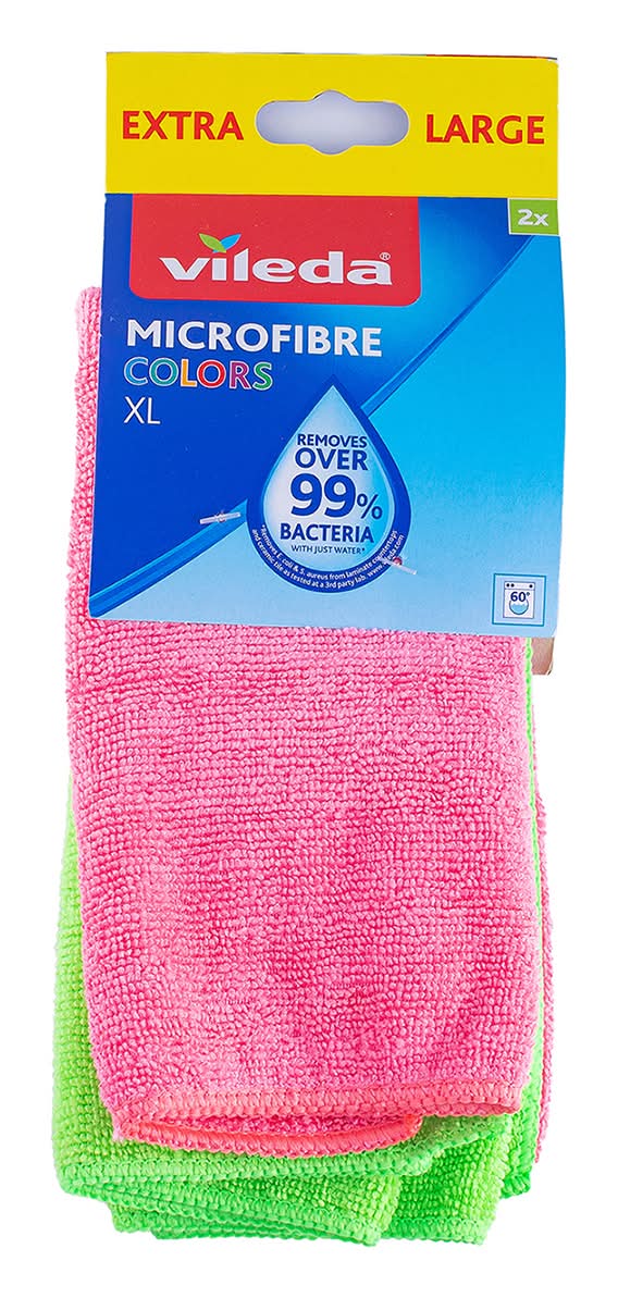Vileda · Paño de microfibra colors, verde-rosa (2 un)
