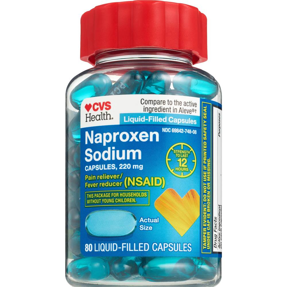 CVS Health Naproxen Sodium 220 MG Liquidid-Filled Capsules, 80 CT