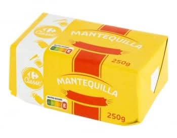 Mantequilla pastilla sin sal Carrefour Classic 250 g.