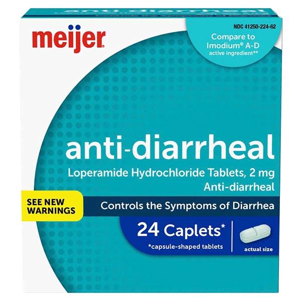 Meijer Loperamide Hydrochloride Tablets, 2 Mg, Anti-Diarrheal (24 ct)