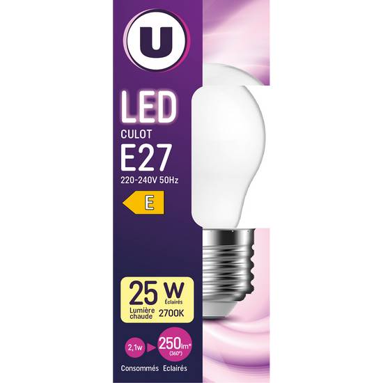 U - Ampoule led 25w culot e27 Lumière chaude