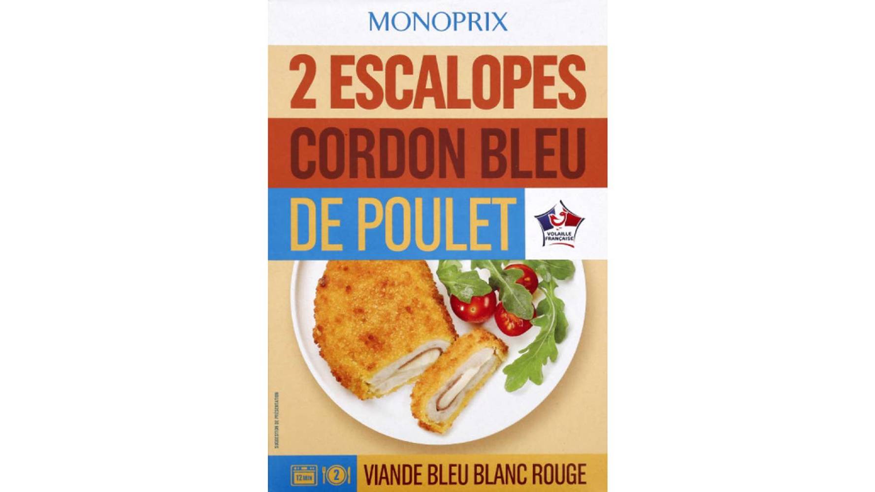 Monoprix - Escalopes cordon bleu de poulet