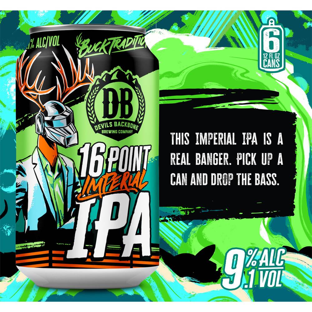 Devils Backbone 16 Point Imperial Ipa Beer (6 pack, 12 fl oz)